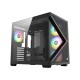 XYZ QUBEX, TORRE GAMING,DUAL CHAMBER, 4x VENTILADORES, A-RGB, MESH DUAL ,BTF, TYPO C, ATX, NEGRA